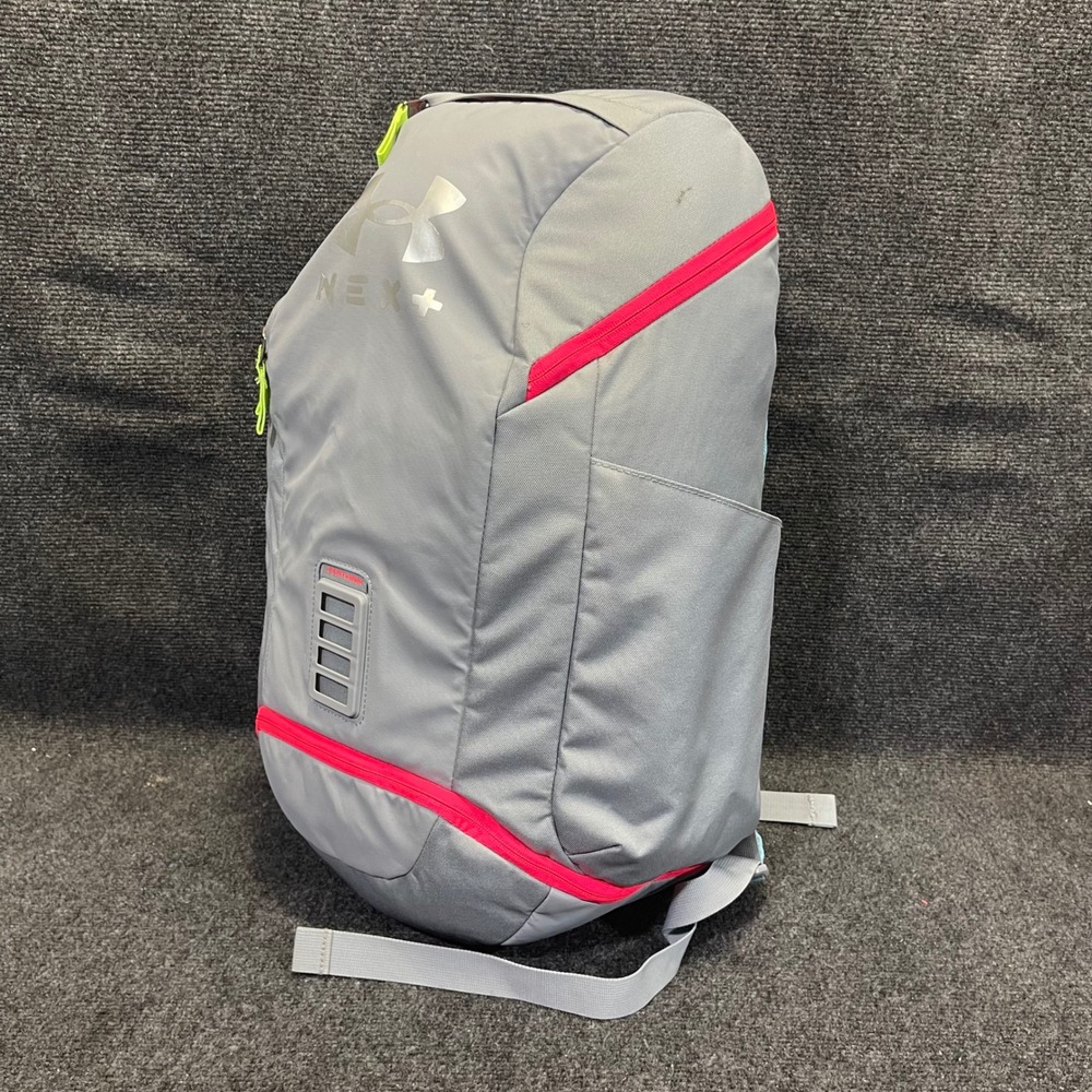 Under Armour UA Contain NEXT Storm Athlete Issued Backpack Gray Pink Sport Bag - Picture 12 of 16